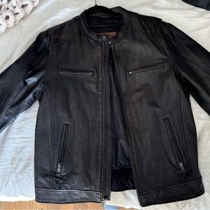 FRST Classics Men’s Black Genuine Leather Moto Jacket